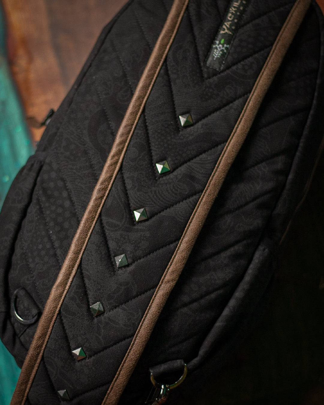 OneLegged Backpack / Fake leather - BLACK DRAGONS