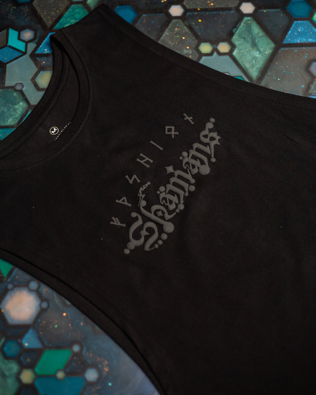 Open Tank Top Men / Black Cotton Shinker - BLAK SHAMANS