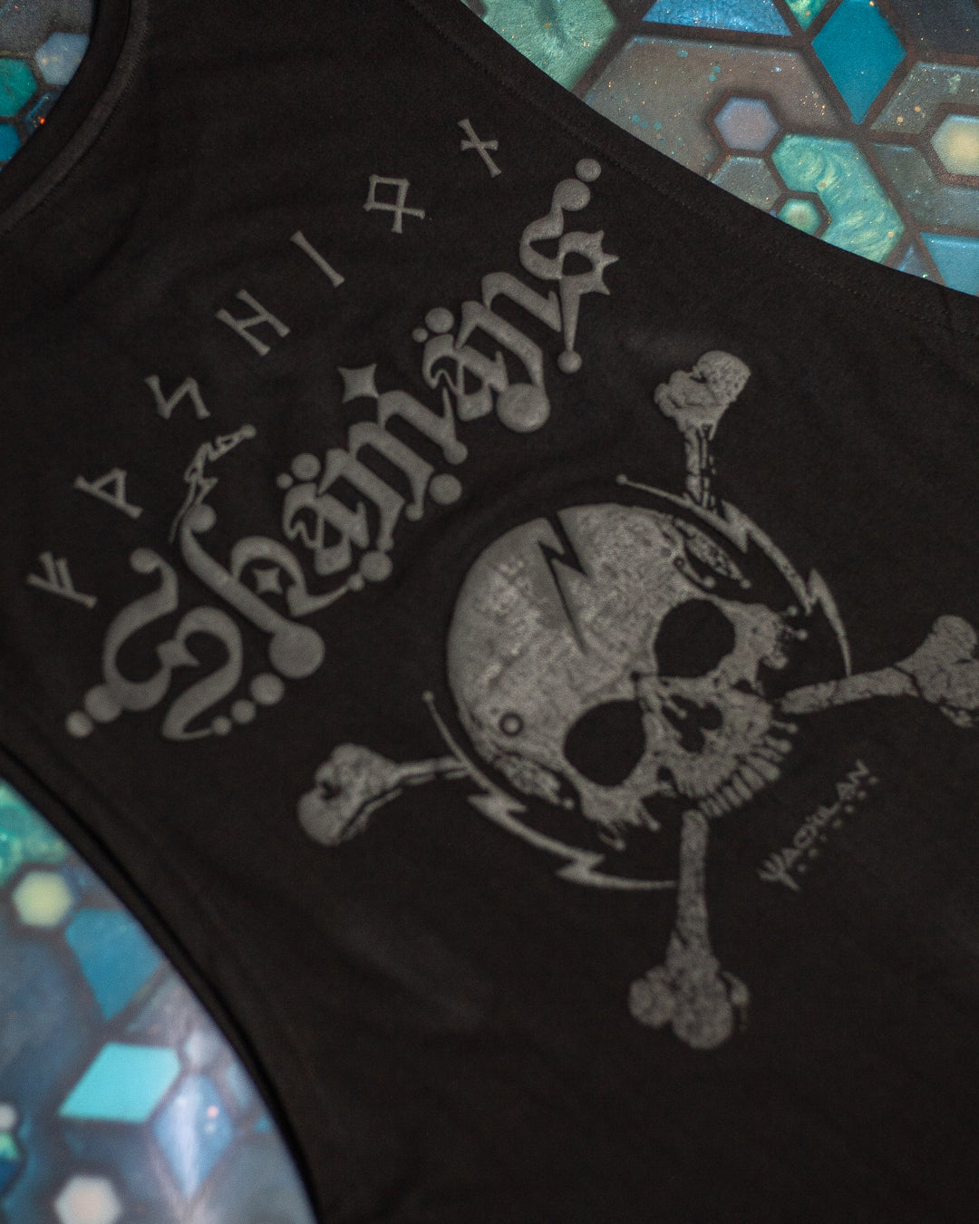 Open Tank Top Men / Black Cotton Shinker - BLAK SHAMANS