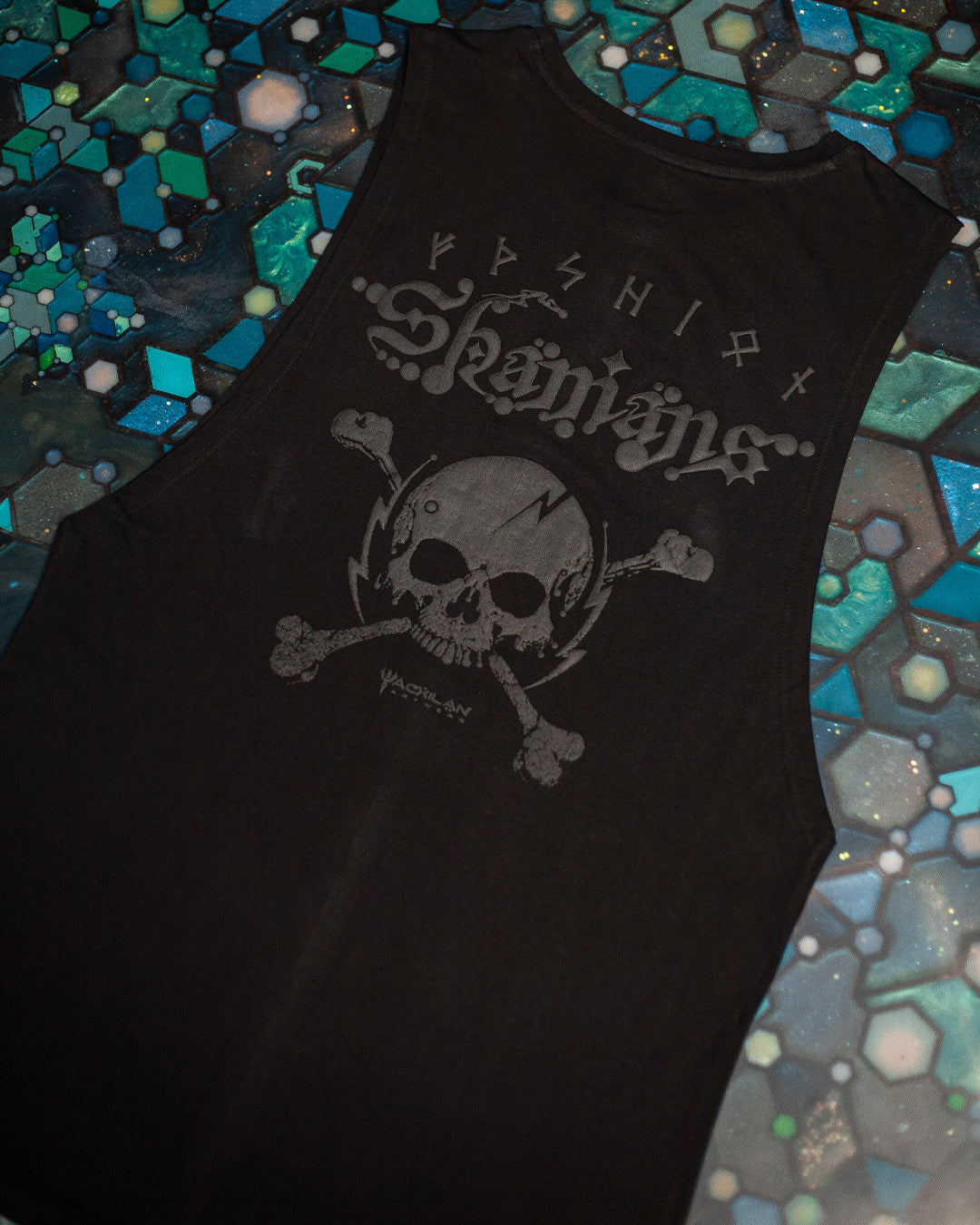Open Tank Top Men / Black Cotton Shinker - BLAK SHAMANS