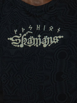 Open Tank Top Men / Black Cotton Shinker - WIERD NOISES SHAMANS White