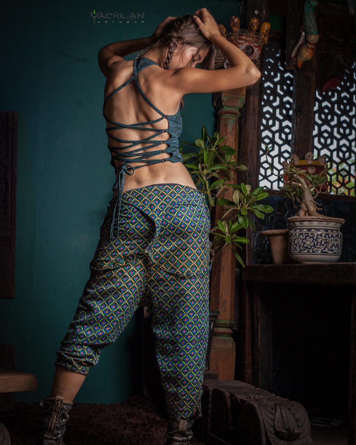 Ring Top / Bamboo Jersey Veg Dye Veg Print - Greendigo POPPYFIELDS - Yacxilan Artwear