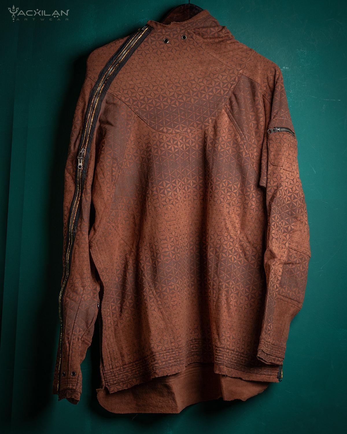 Oversized Hoodie Men / Hemp Teri Veg Dye Print - Earth SANDSOTIME - Yacxilan Artwear