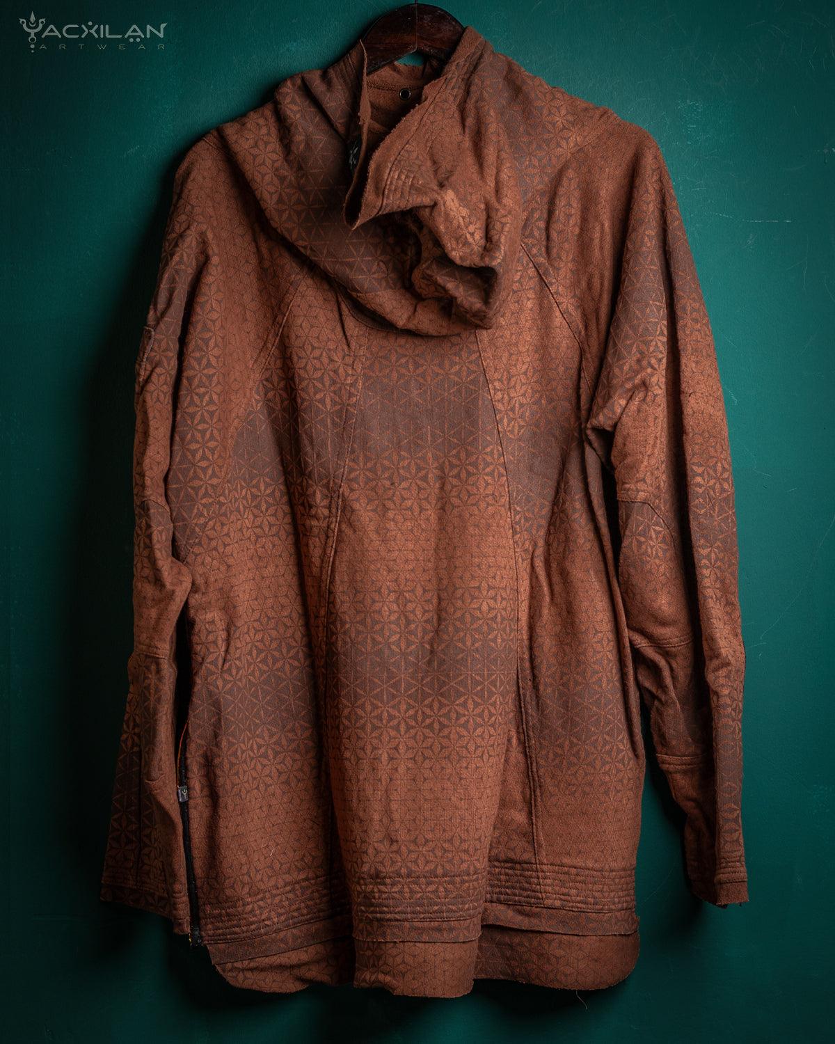 Oversized Hoodie Men / Hemp Teri Veg Dye Print - Earth SANDSOTIME - Yacxilan Artwear