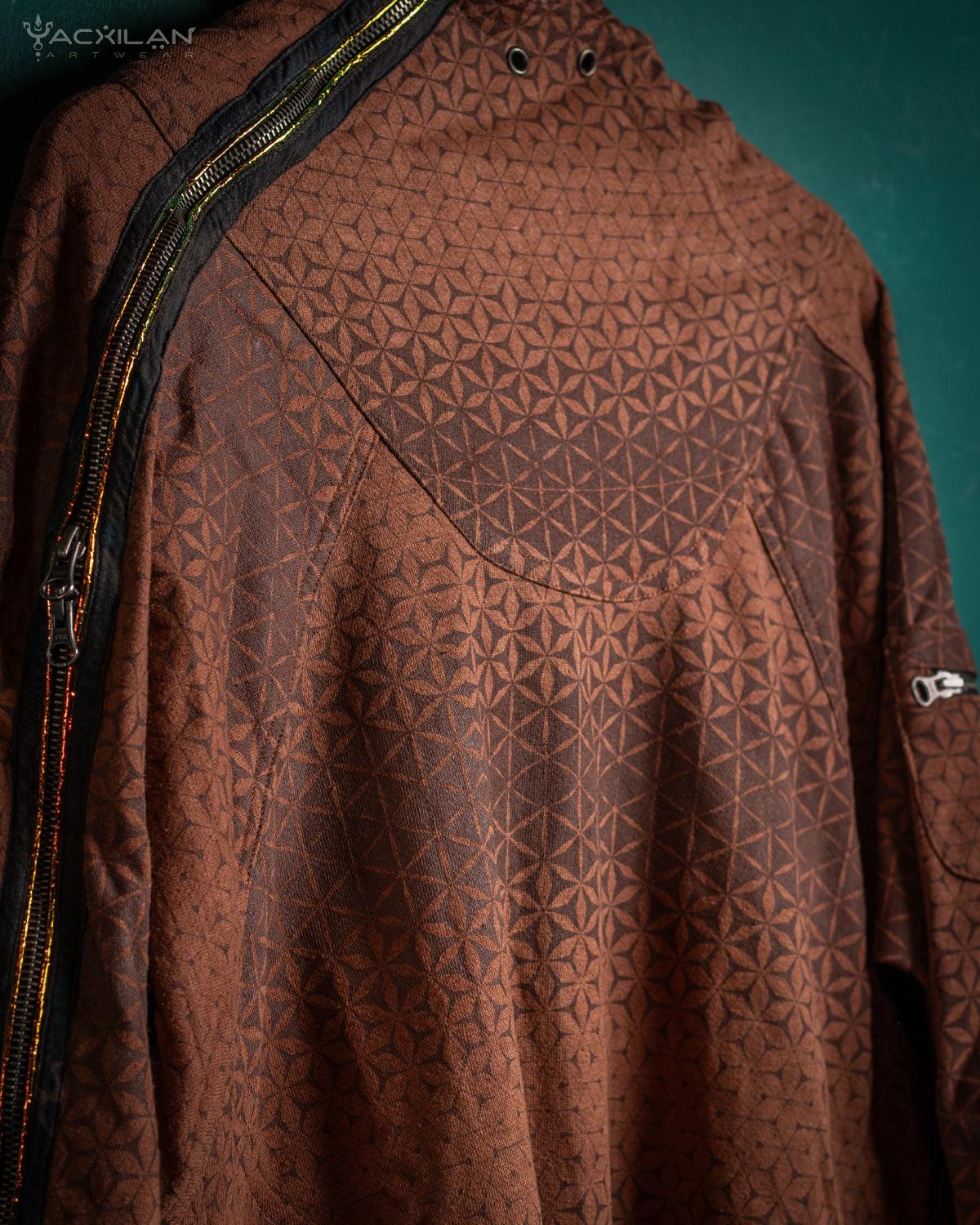 Oversized Hoodie Men / Hemp Teri Veg Dye Print - Earth SANDSOTIME - Yacxilan Artwear