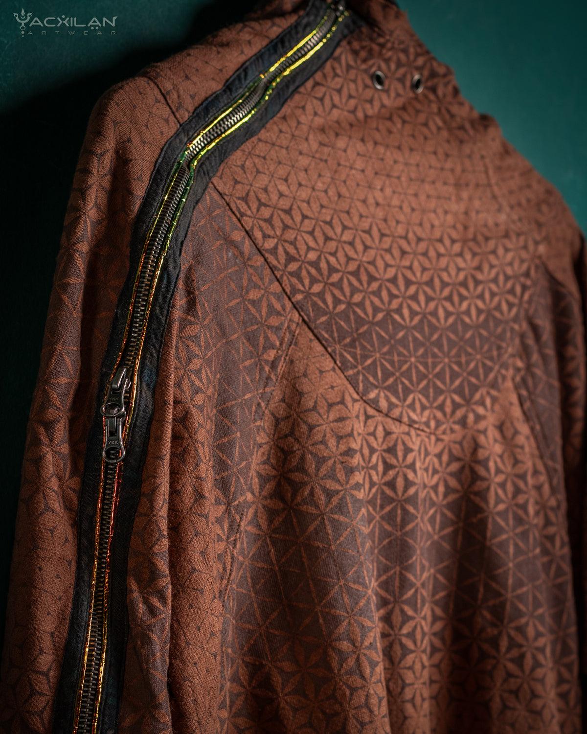 Oversized Hoodie Men / Hemp Teri Veg Dye Print - Earth SANDSOTIME - Yacxilan Artwear