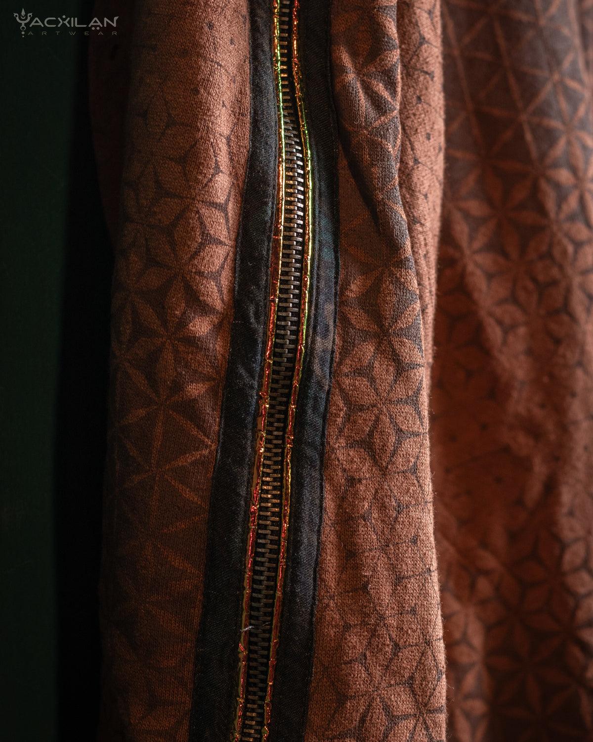 Oversized Hoodie Men / Hemp Teri Veg Dye Print - Earth SANDSOTIME - Yacxilan Artwear