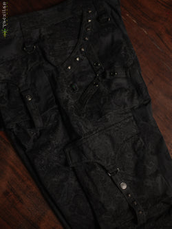Pants Men Baggy Pockets / Cotton Printed - Blak MAYAN CODEX