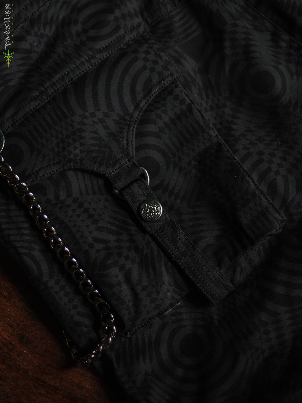 Pants Men Baggy Pockets / Cotton Printed - Blak WIERD NOIZES