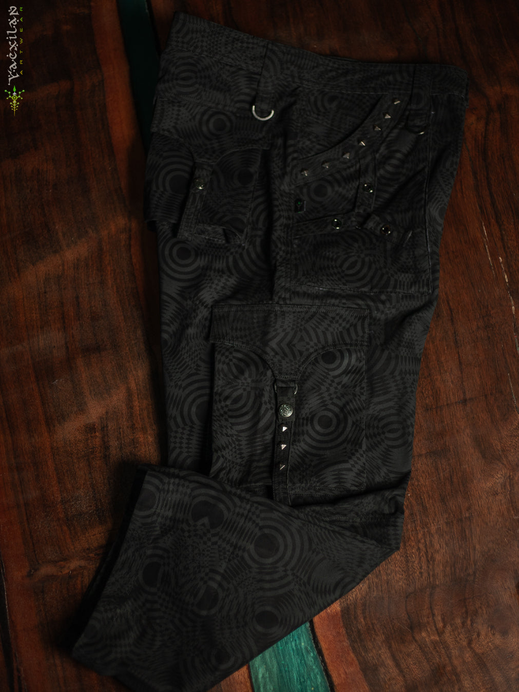 Pants Men Baggy Pockets / Cotton Printed - Blak WIERD NOIZES