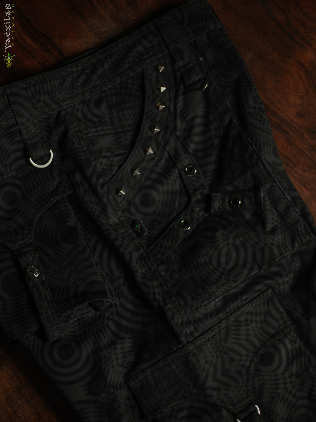Pants Men Baggy Pockets / Cotton Printed - Blak WIERD NOIZES