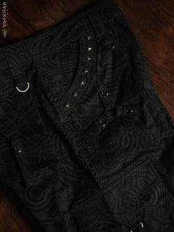 Pants Men Baggy Pockets / Cotton Printed - Blak WIERD NOIZES