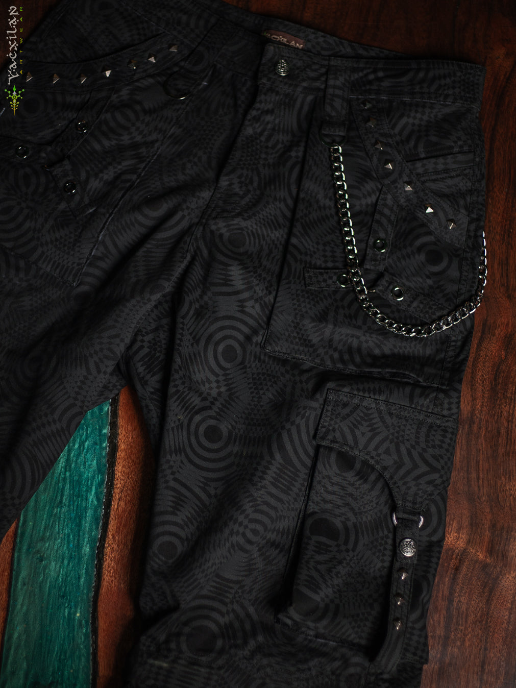 Pants Men Baggy Pockets / Cotton Printed - Blak WIERD NOIZES