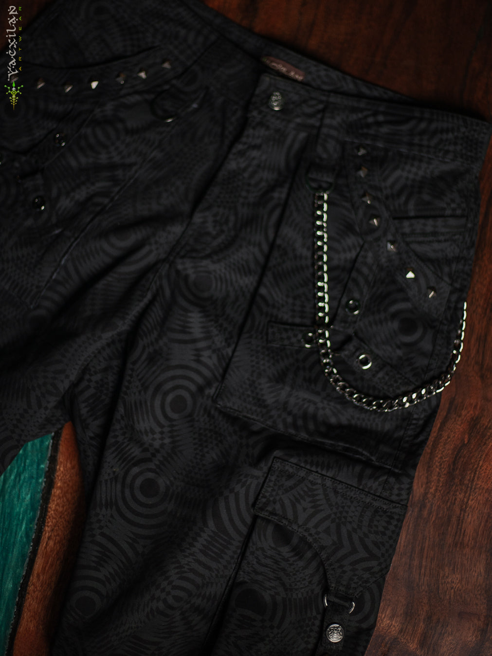 Pants Men Baggy Pockets / Cotton Printed - Blak WIERD NOIZES