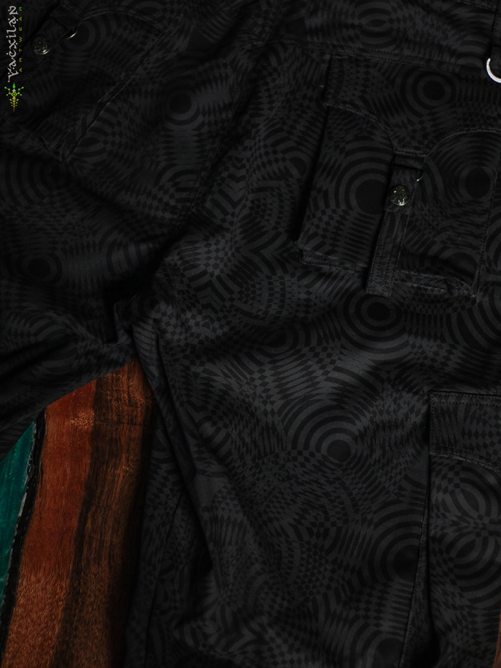 Pants Men Baggy Pockets / Cotton Printed - Blak WIERD NOIZES