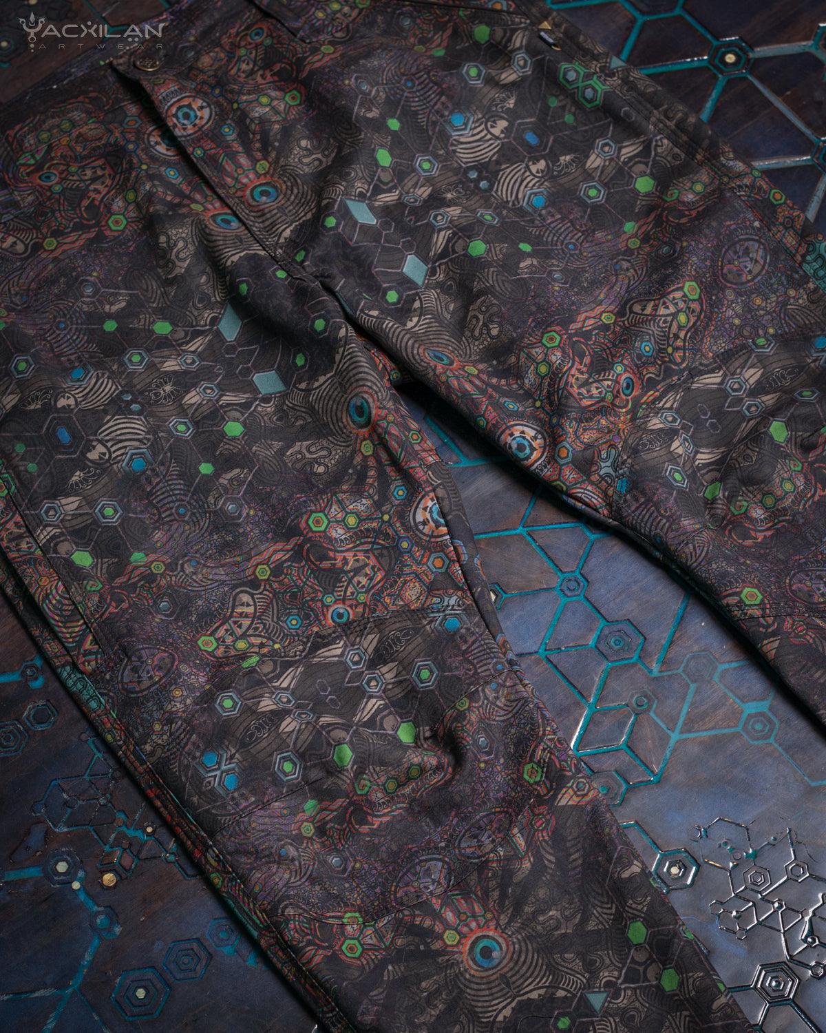 Pants Men / Stretchy Cotton - PSYCHEDELIKA GALACTIKA - Yacxilan Artwear