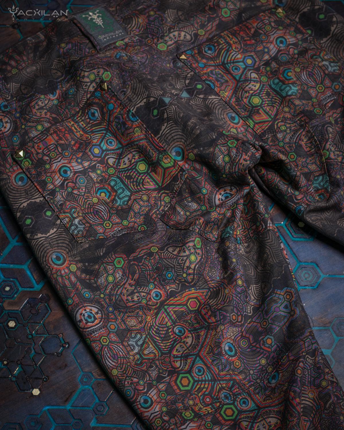 Pants Men / Stretchy Cotton - PSYCHEDELIKA GALACTIKA - Yacxilan Artwear