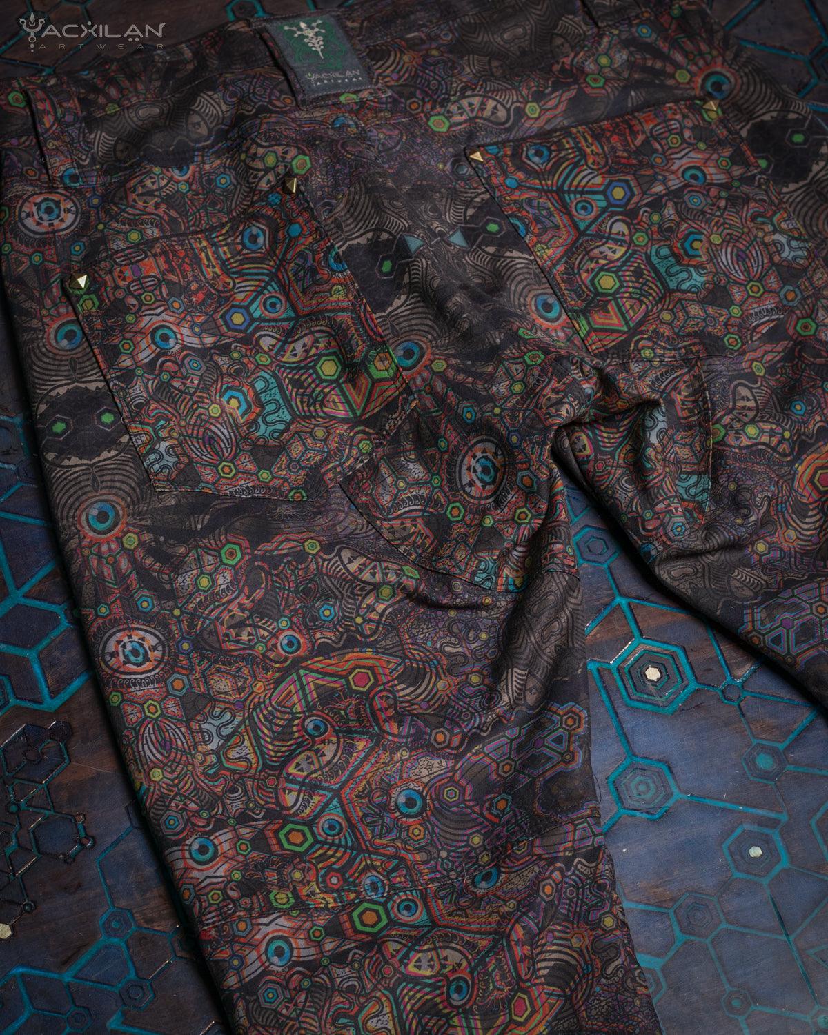 Pants Men / Stretchy Cotton - PSYCHEDELIKA GALACTIKA - Yacxilan Artwear