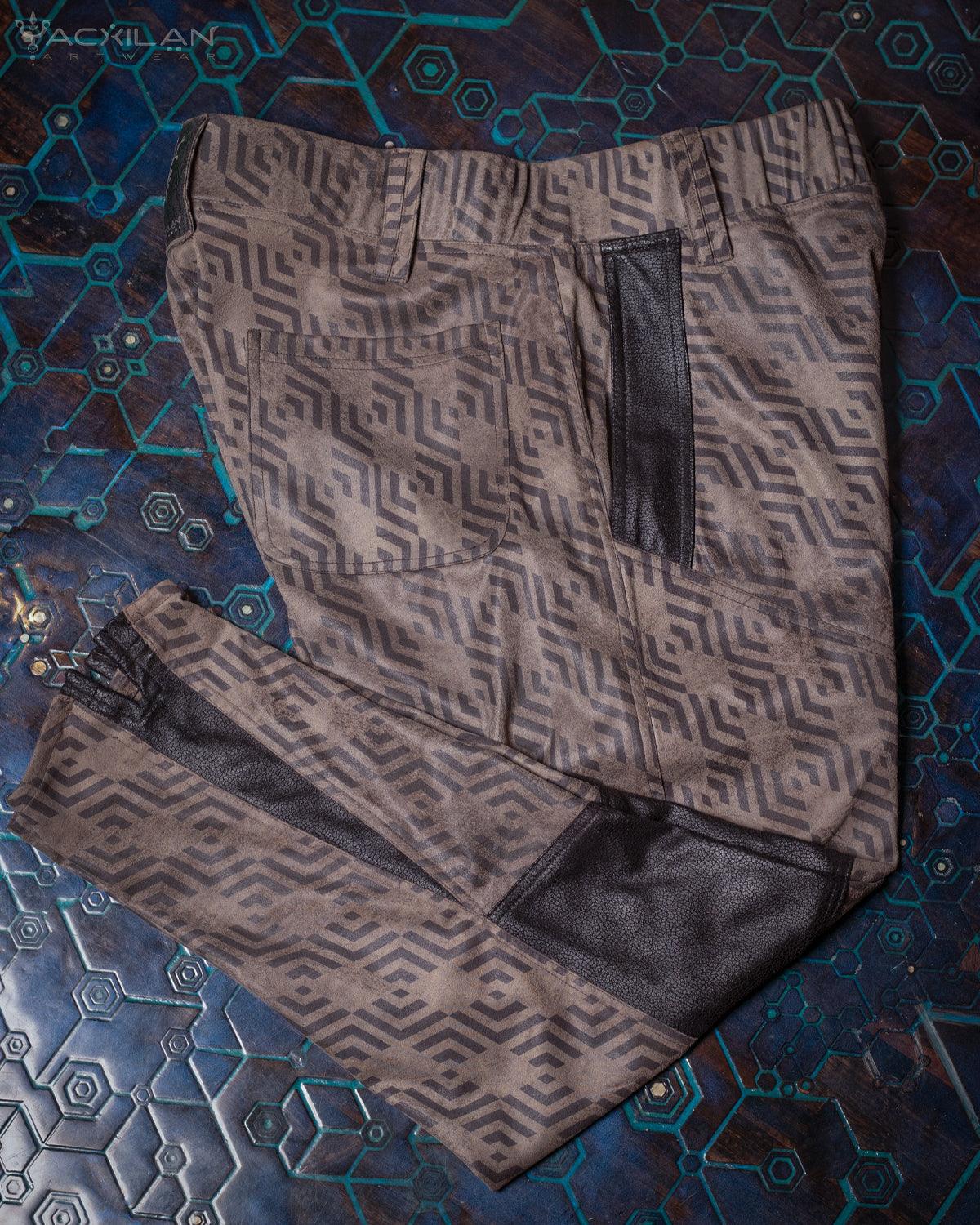 Pants Men / Neo Tokyo Fake Leather - Grey TROPELOPE - Yacxilan Artwear