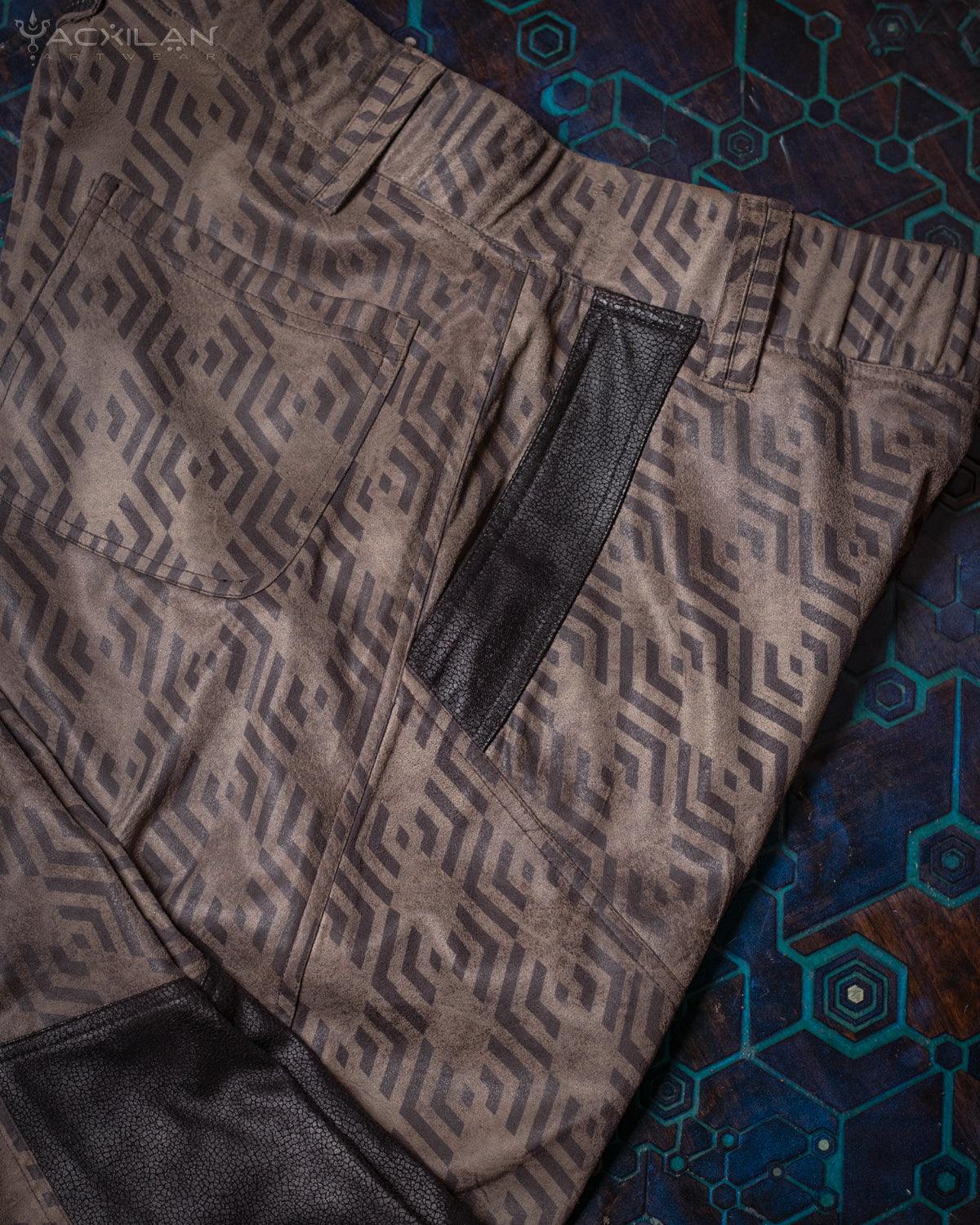 Pants Men / Neo Tokyo Fake Leather - Grey TROPELOPE - Yacxilan Artwear