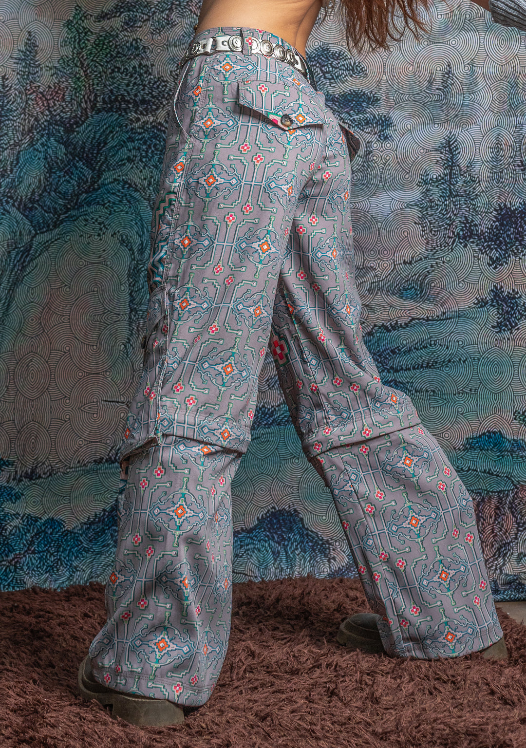 Long Pants Baggy Pockets Woman / Sky Velvet - HUIRRARIKA