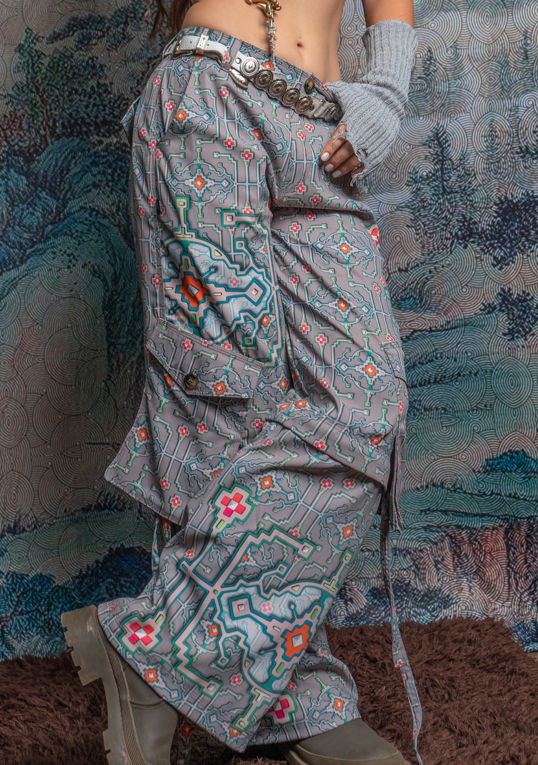 Long Pants Baggy Pockets Woman / Sky Velvet - HUIRRARIKA