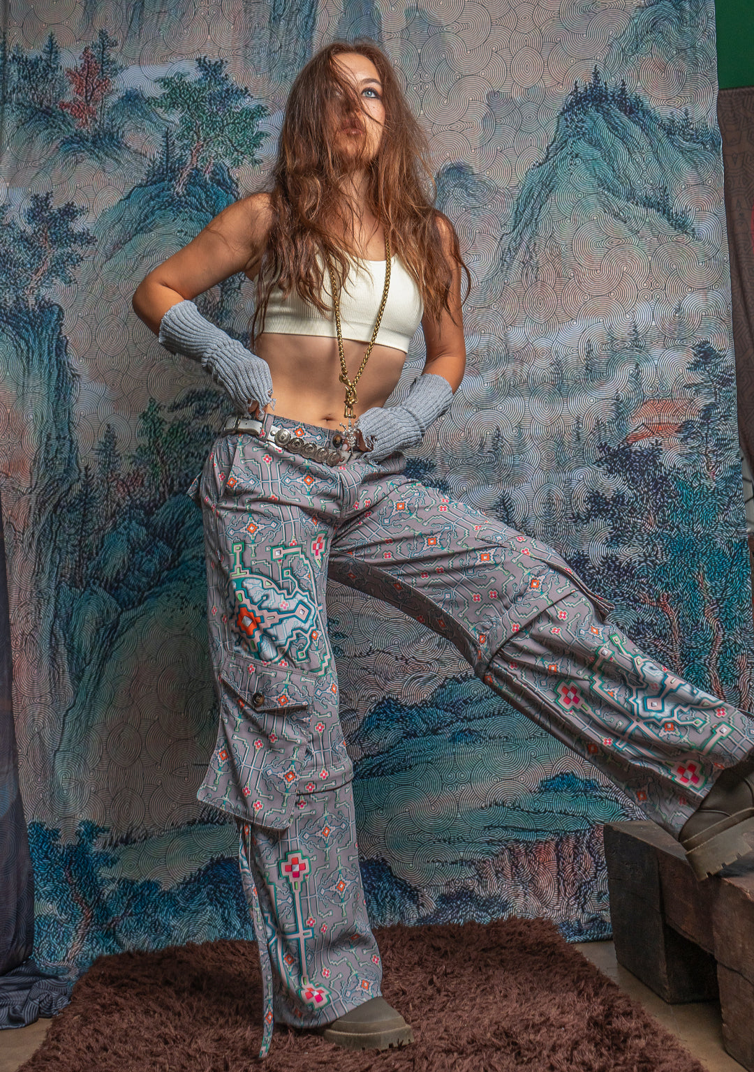 Long Pants Baggy Pockets / Sky Velvet - HUIRRARIKA