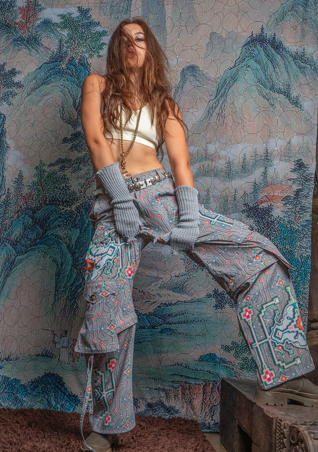 Long Pants Baggy Pockets / Sky Velvet - HUIRRARIKA