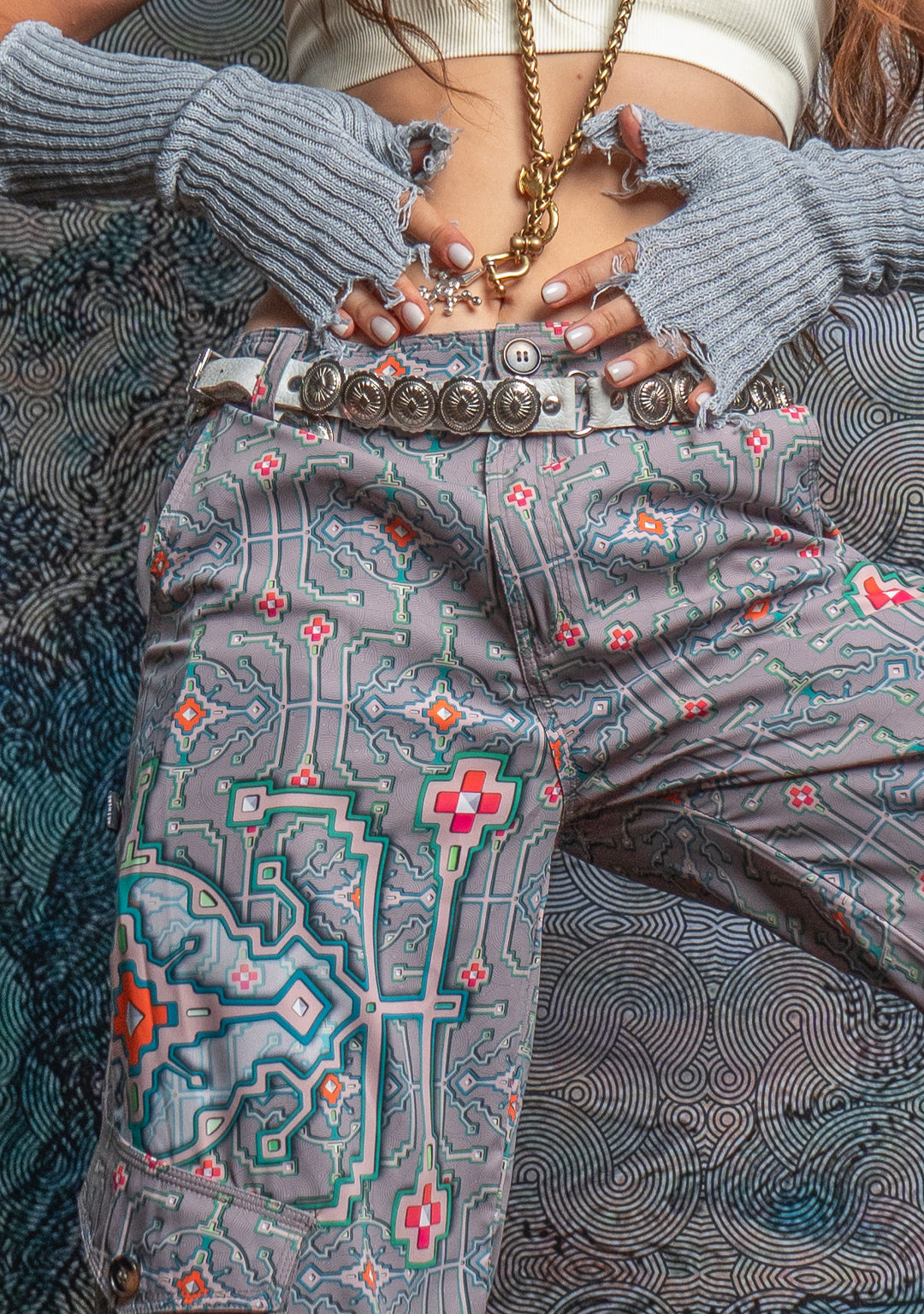 Long Pants Baggy Pockets Woman / Sky Velvet - HUIRRARIKA