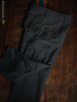 Pants Men / Punk Baggy Pockets High Tech Alien - NIGHT ASH