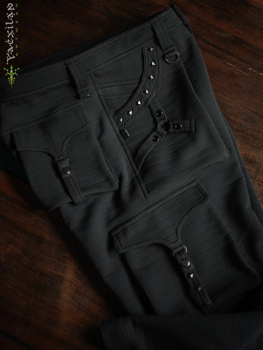 Pants Men / Punk Baggy Pockets High Tech Alien - NIGHT ASH