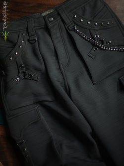 Pants Men / Punk Baggy Pockets High Tech Alien - NIGHT ASH