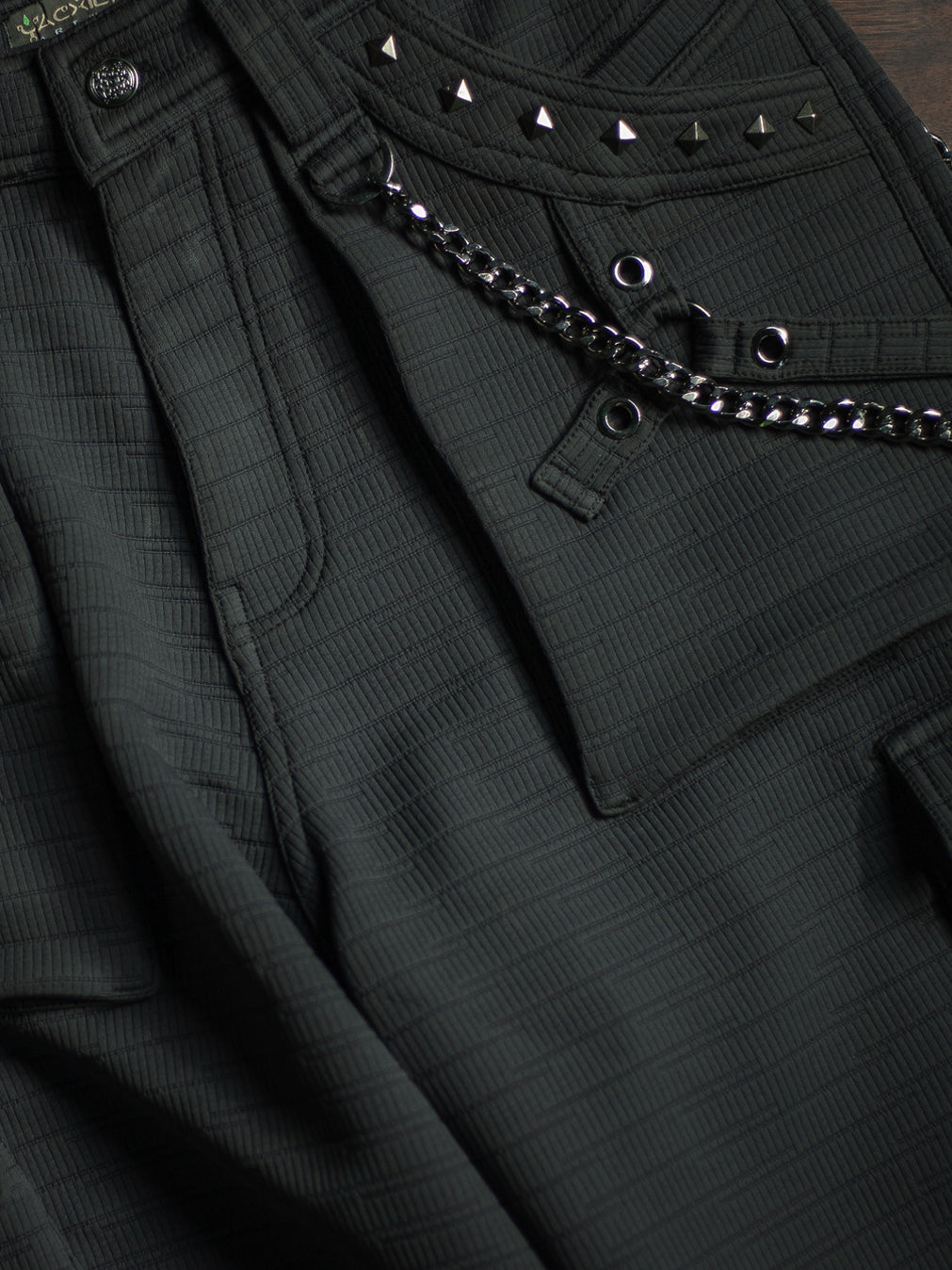 Pants Men / Punk Baggy Pockets High Tech Alien - NIGHT ASH