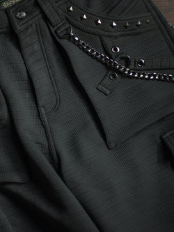 Pants Men / Punk Baggy Pockets High Tech Alien - NIGHT ASH