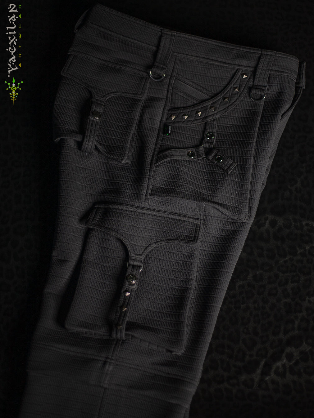 Pants Men / Punk Baggy Pockets High Tech Alien - NIGHT ASH