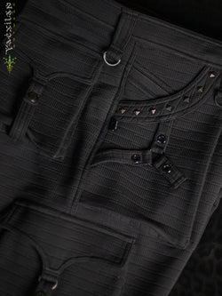 Pants Men / Punk Baggy Pockets High Tech Alien - NIGHT ASH