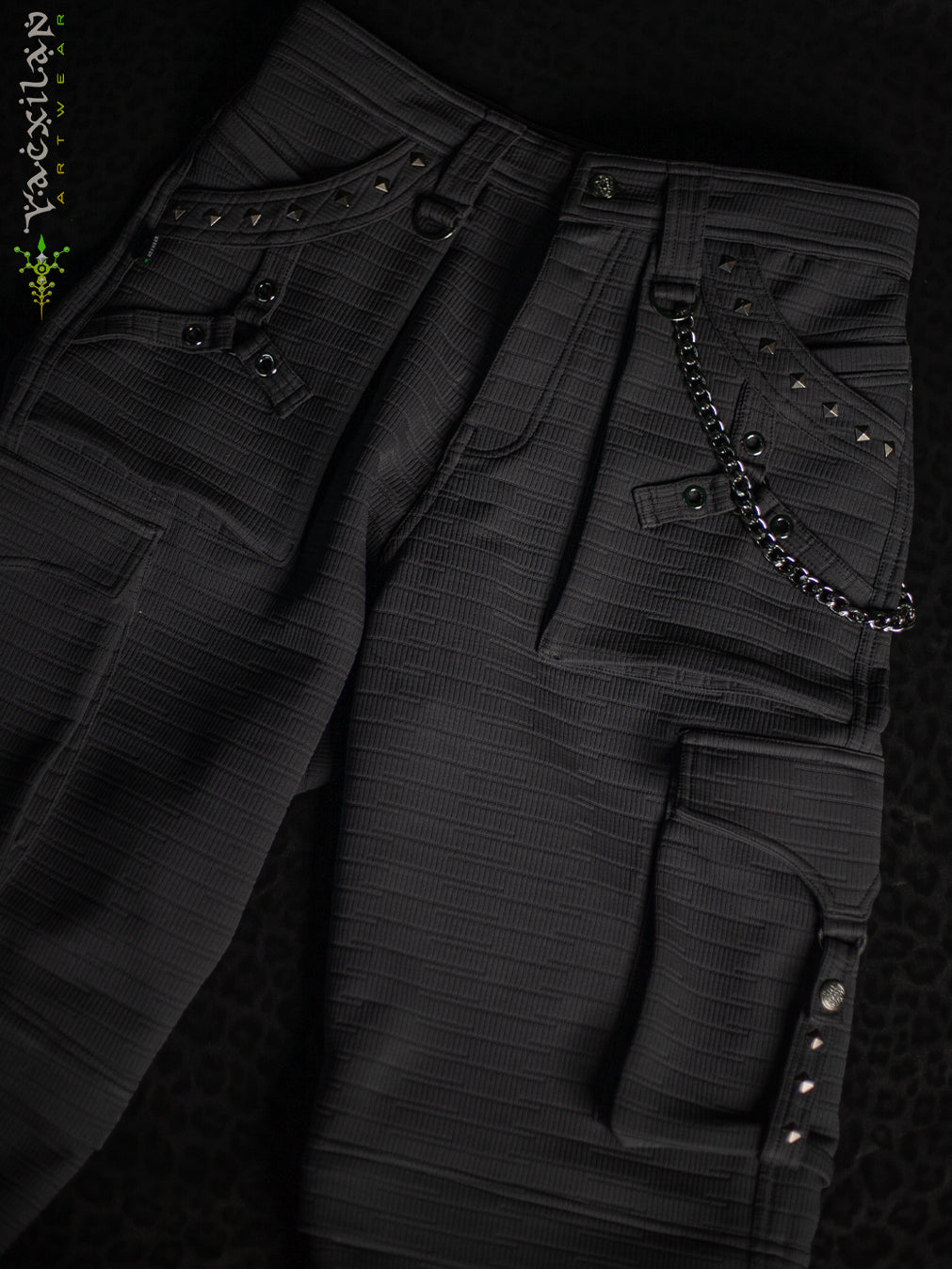 Pants Men / Punk Baggy Pockets High Tech Alien - NIGHT ASH