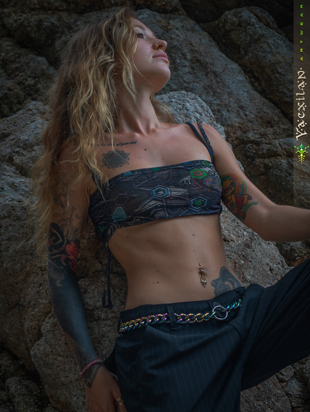 Crop Top Simple Band / Silver Knits - PSYGALAK