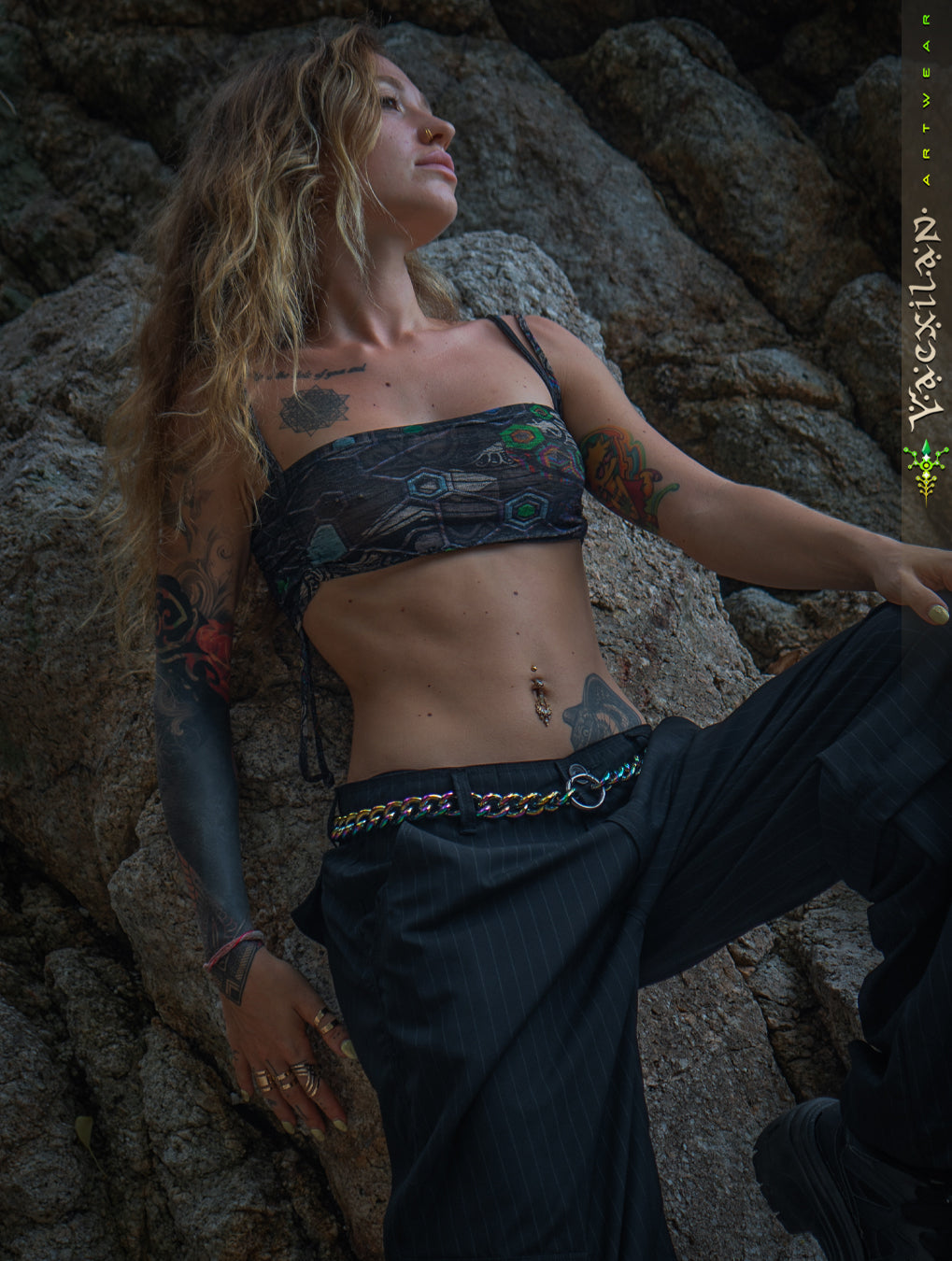 Crop Top Simple Band / Silver Knits - PSYGALAK