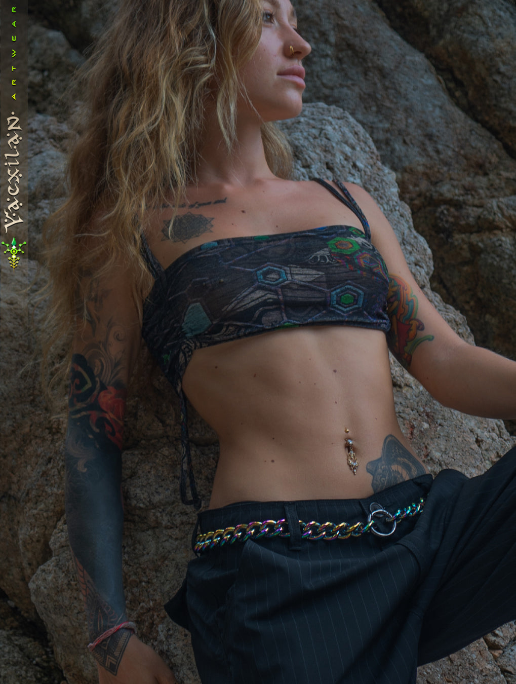 Crop Top Simple Band / Silver Knits - PSYGALAK