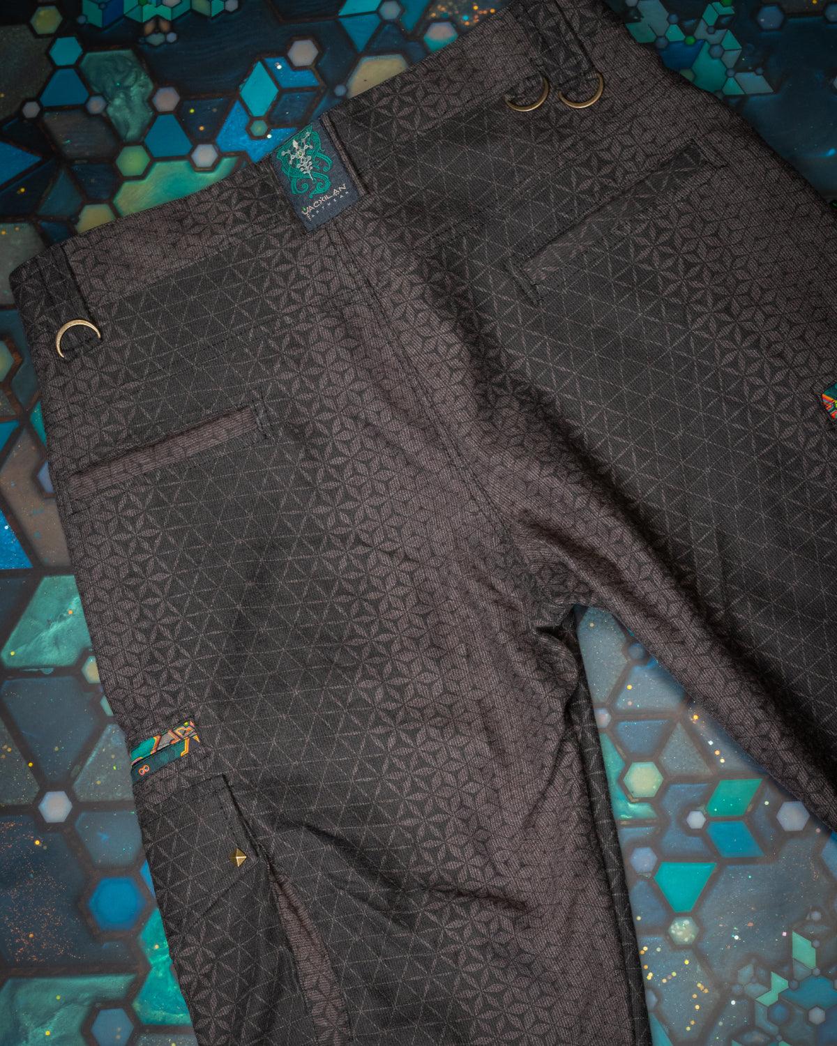 Pants Men / Baggy Pockets Flat Kodroi - Brown SANDSOTIME - Yacxilan Artwear