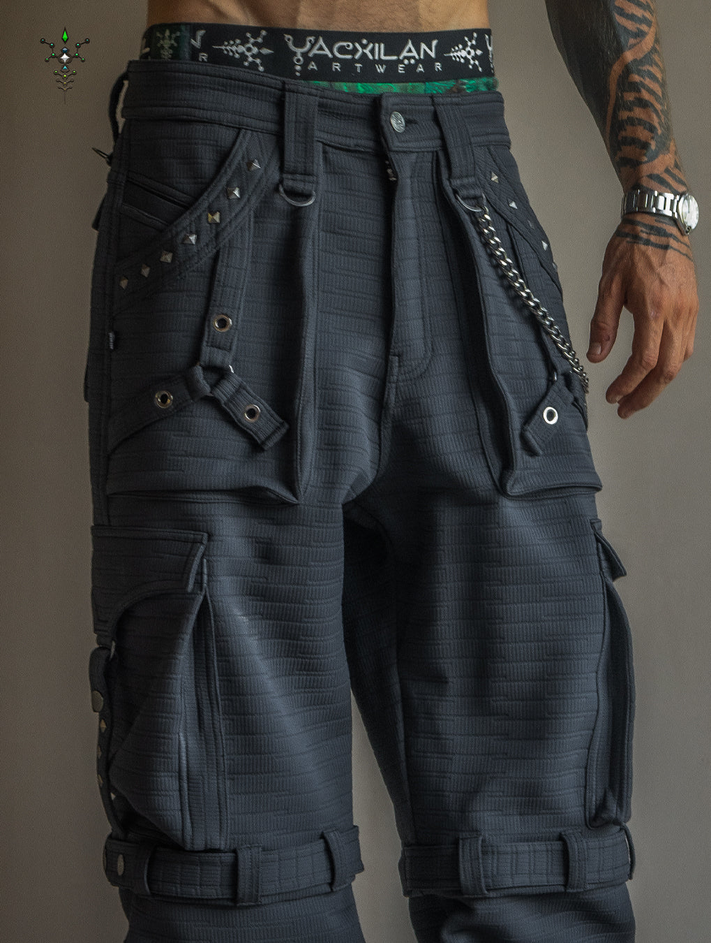 Pants / Punk Baggy Pockets High Tech Alien - NIGHT ASH