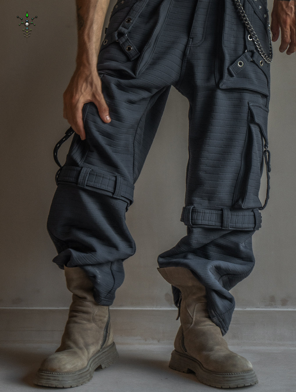 Pants / Punk Baggy Pockets High Tech Alien - NIGHT ASH