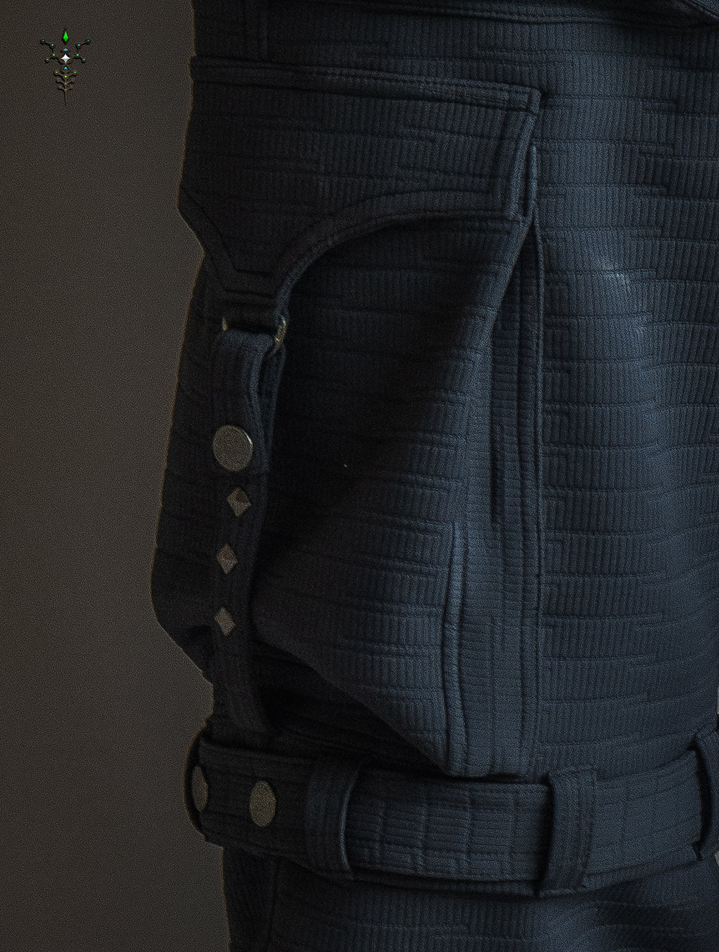 Pants Men / Punk Baggy Pockets High Tech Alien - NIGHT ASH