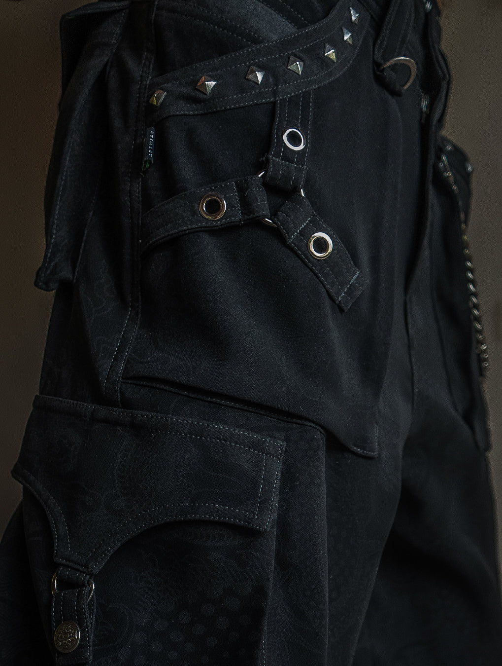 Pants Men Baggy Pockets / Indonesian Super black - DRAGONS