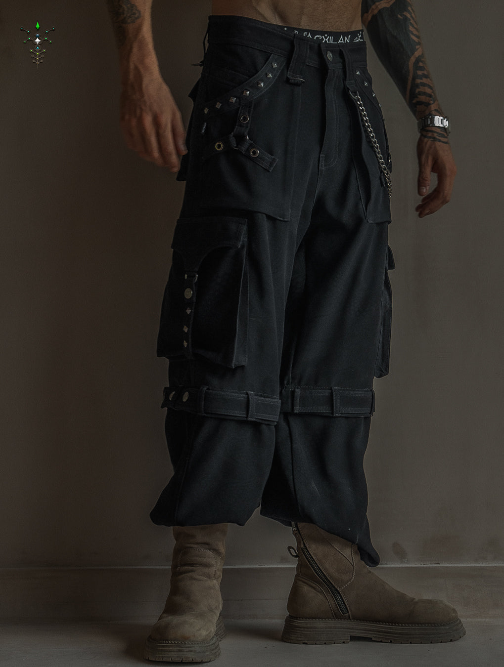 Pants Men Baggy Pockets / Indonesian Super black - DRAGONS