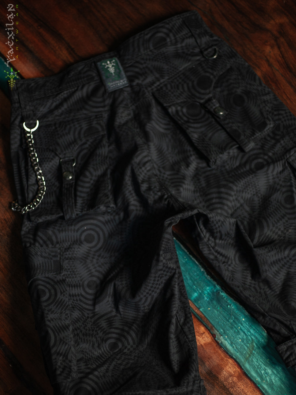 Pants Men Baggy Pockets / Cotton Printed - Blak WIERD NOIZES