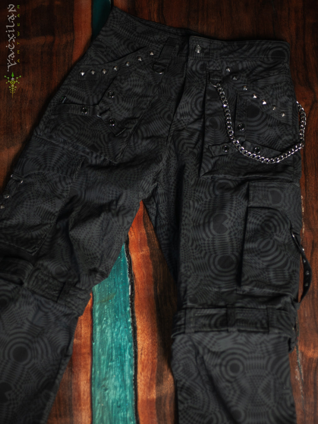 Pants Men Baggy Pockets / Cotton Printed - Blak WIERD NOIZES
