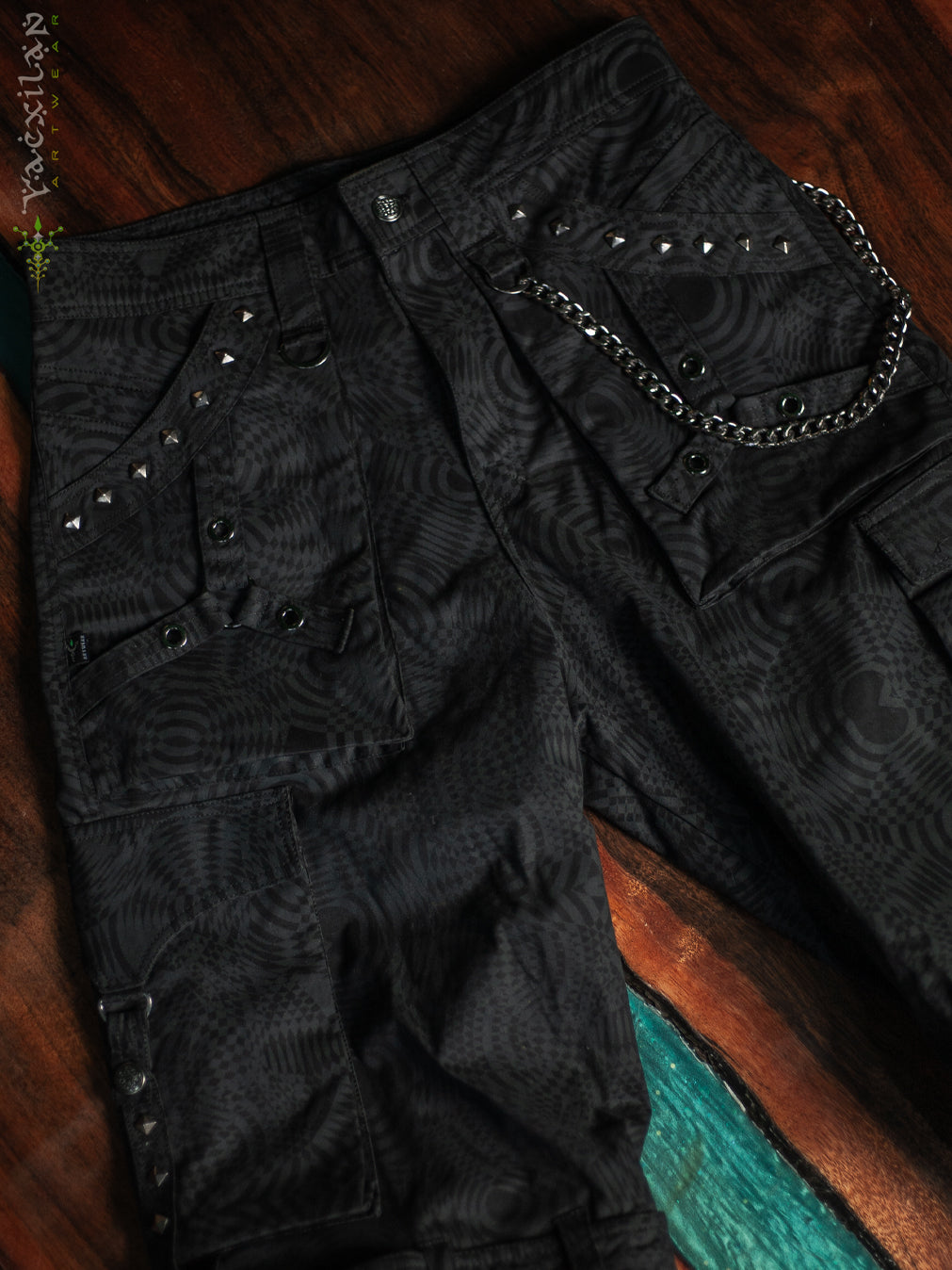 Pants Men Baggy Pockets / Cotton Printed - Blak WIERD NOIZES