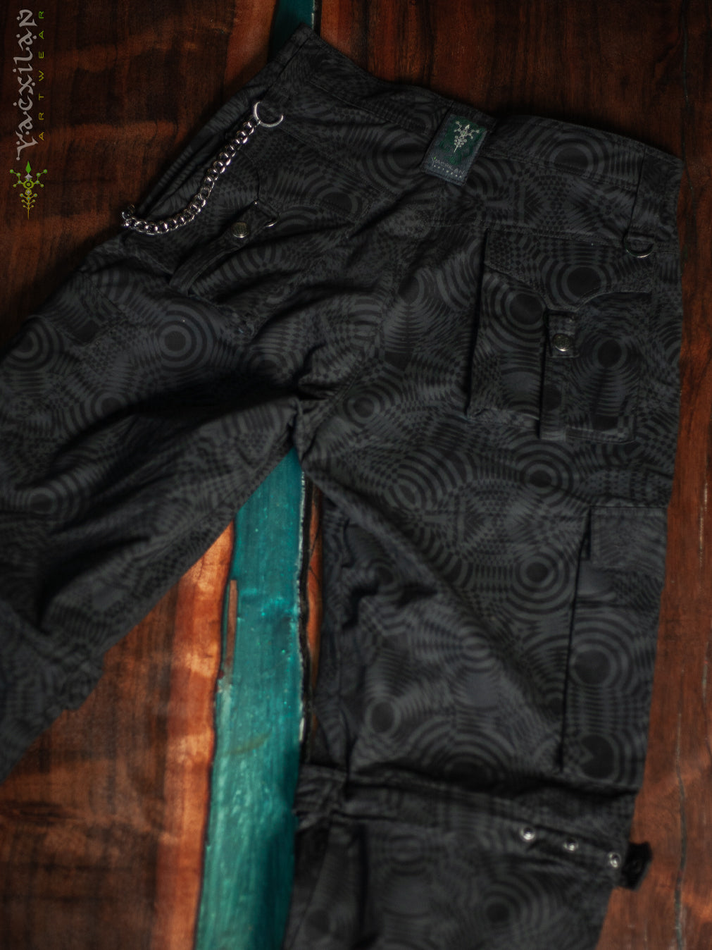 Pants Men Baggy Pockets / Cotton Printed - Blak WIERD NOIZES